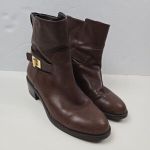Cole Haan Kinley Chestnut  Leather Ankle Boots Size 5B
